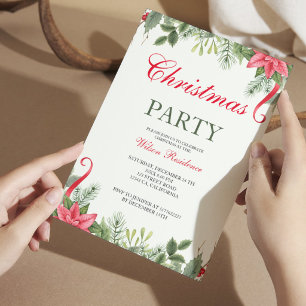 Merry Christmas   Red Typography Invitation