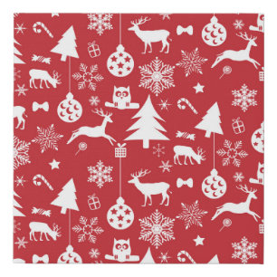 Merry Christmas: Red Vintage Collection Faux Canvas Print