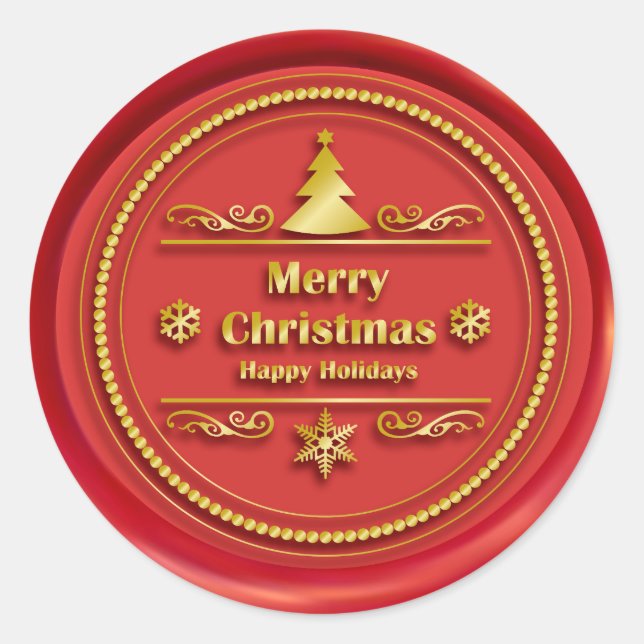 Merry Christmas Red Wax Seal (Front)