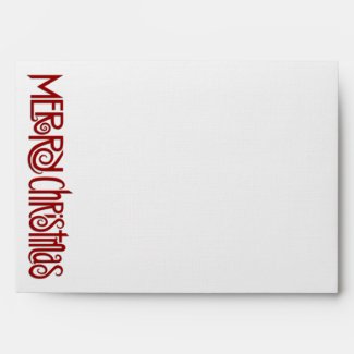Merry Christmas red white A7 Envelope