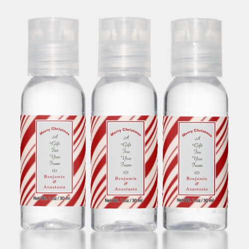 Merry Christmas Red White Holidays Personalize Hand Sanitizer