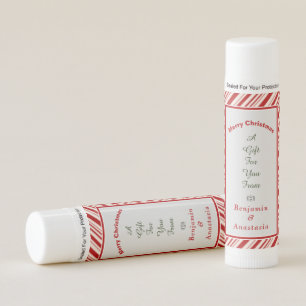 Merry Christmas Red White Holidays Personalize Lip Balm