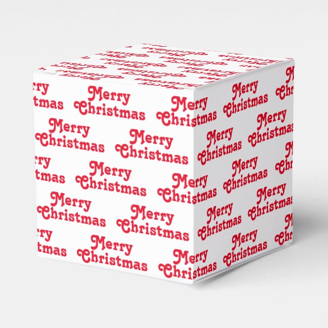 Merry Christmas red white pattern cute Holiday Favor Boxes (Front Side)