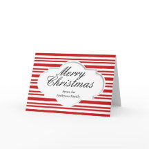Merry Christmas Red White Stripes Personlized