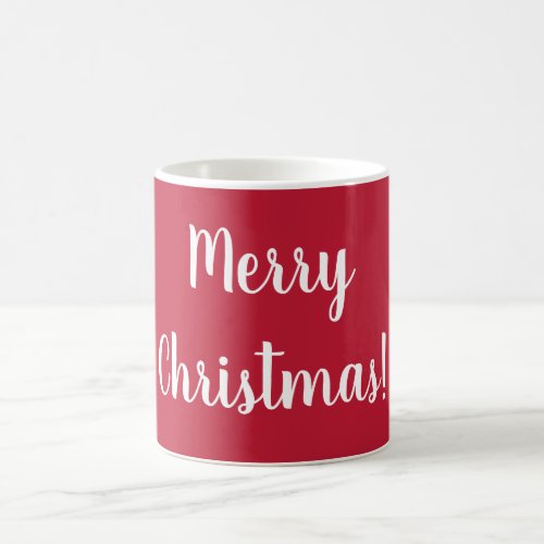 Merry Christmas Red  White Typography Festive Coffee Mug