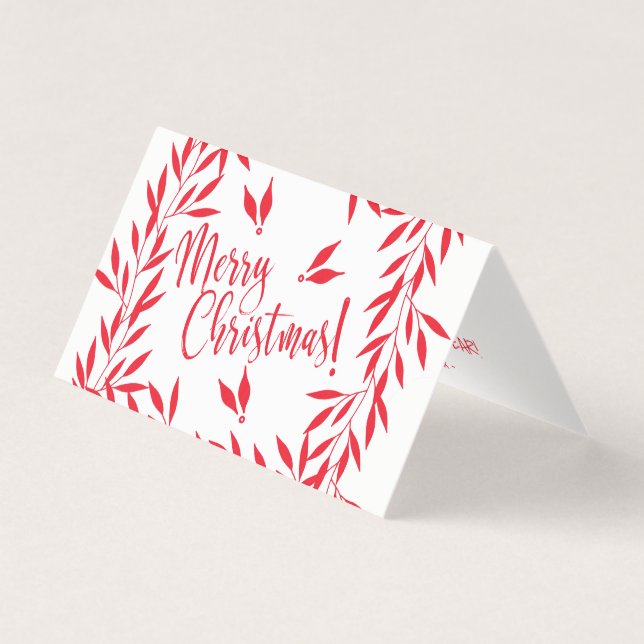 Merry Christmas red white your photo text inside (Front)