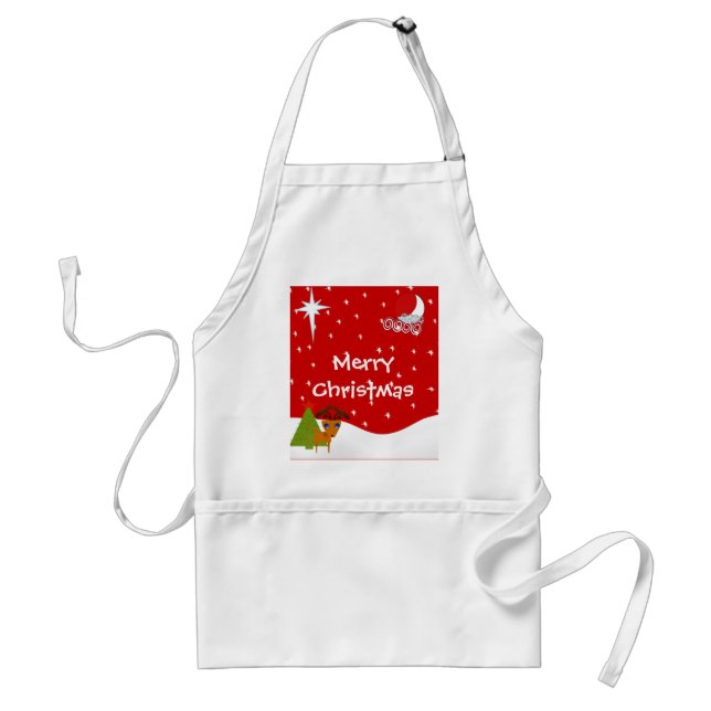 Merry Christmas Reindeer ! - Adult Apron (Front)