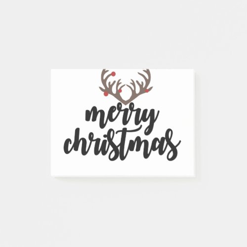 Merry Christmas reindeer antlers family gift Post_it Notes