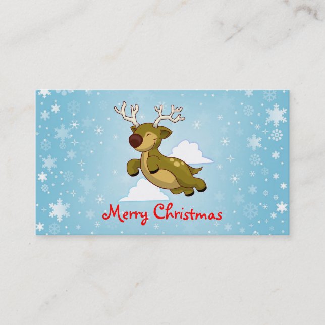 Merry Christmas Reindeer Business Card (Front)