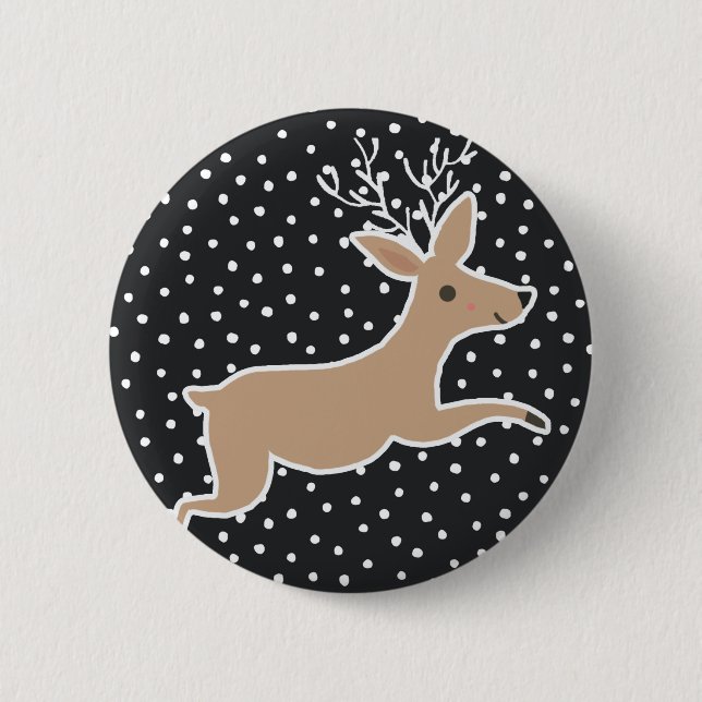 Merry Christmas - Reindeer Button (Front)