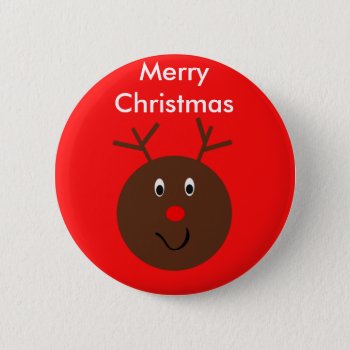 Merry Christmas Reindeer Button Party Favors by csinvitations at Zazzle