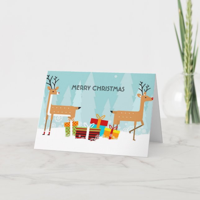 Merry Christmas Reindeer Card (Front)