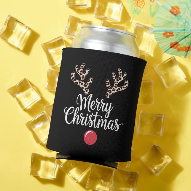 Merry Christmas Reindeer Christmas Family Gift Can Cooler (In Situ Summer)