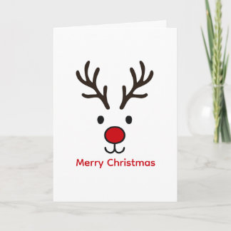 Merry Christmas Reindeer Cute Xmas Personalized Card