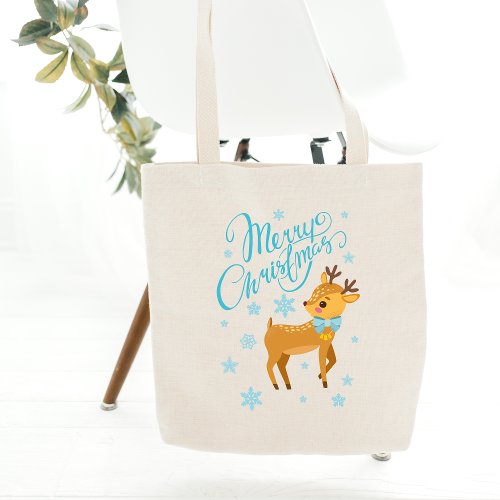 Merry Christmas Reindeer Dog  Holidays Tote Bag