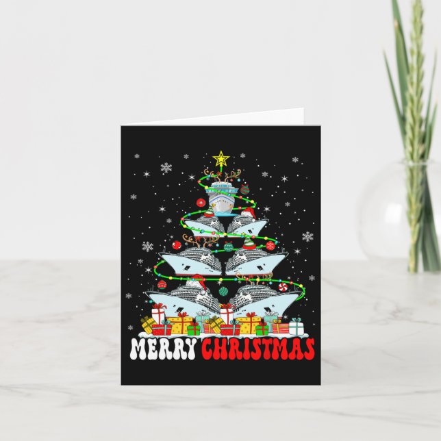 Merry Christmas Reindeer Elf Santa Cruise Ships Xm Card (Front)