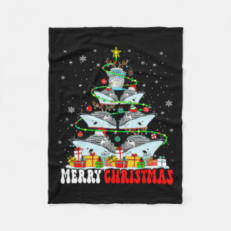 Merry Christmas Reindeer Elf Santa Cruise Ships Xm Fleece Blanket