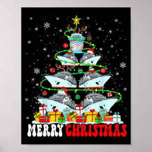 Merry Christmas Reindeer Elf Santa Cruise Ships Xm Poster