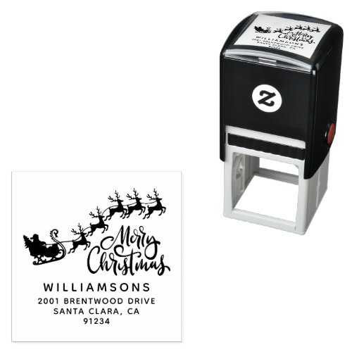 Merry Christmas Reindeer Family Self_inking Stamp