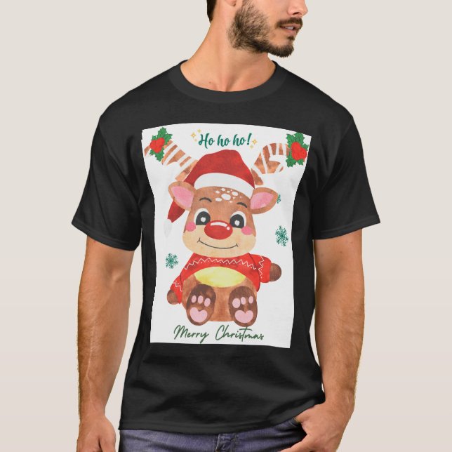 Merry Christmas Reindeer Festive Fun Toddler  T-Shirt (Front)