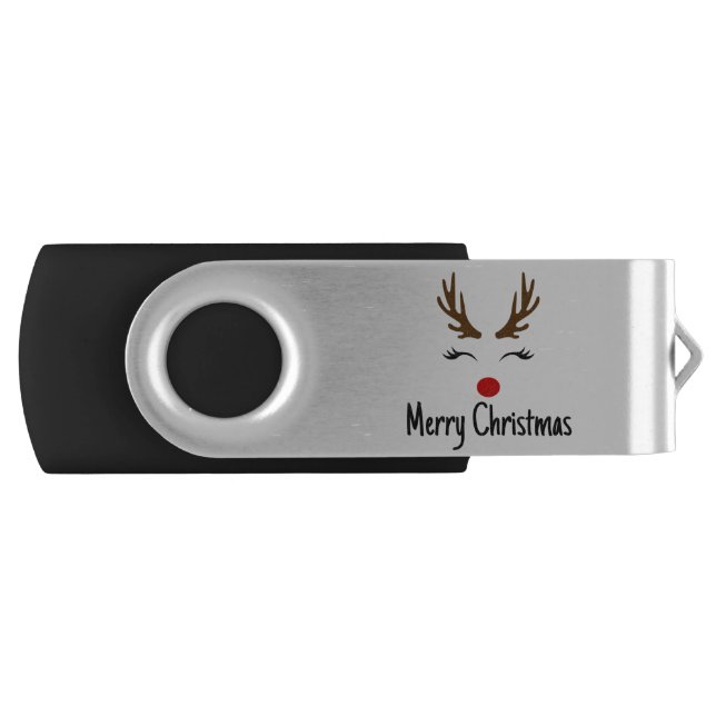 Merry Christmas Reindeer Flash Drive (Front)