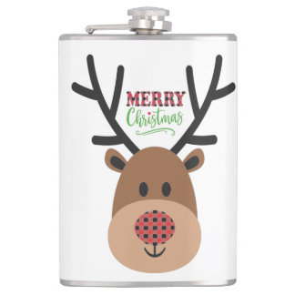 Merry Christmas Reindeer Flask