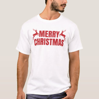 Merry Christmas Reindeer Funny Santa Family T-Shirt