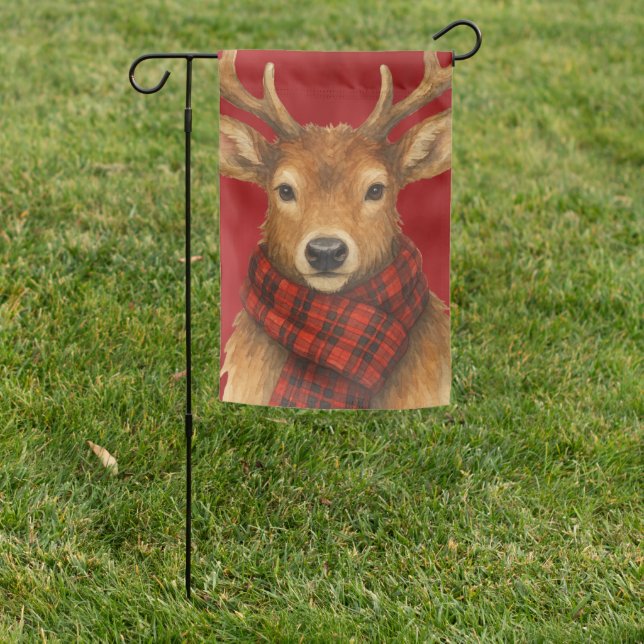 Merry Christmas Reindeer Garden Flag (In SItu)