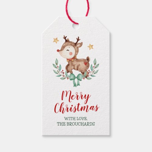 Merry Christmas Reindeer Gift Tags