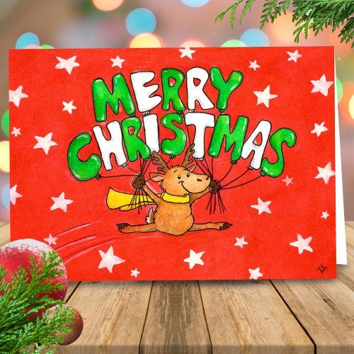 Merry Christmas Reindeer greeting card 