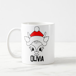 Merry Christmas Reindeer Kids Mug with Name Gifts