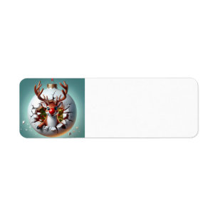 Merry Christmas Reindeer Label