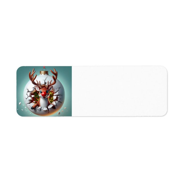 Merry Christmas Reindeer Label (Front)