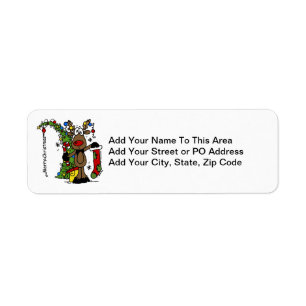 Merry Christmas Reindeer Label