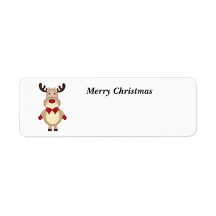 Merry Christmas Reindeer Label