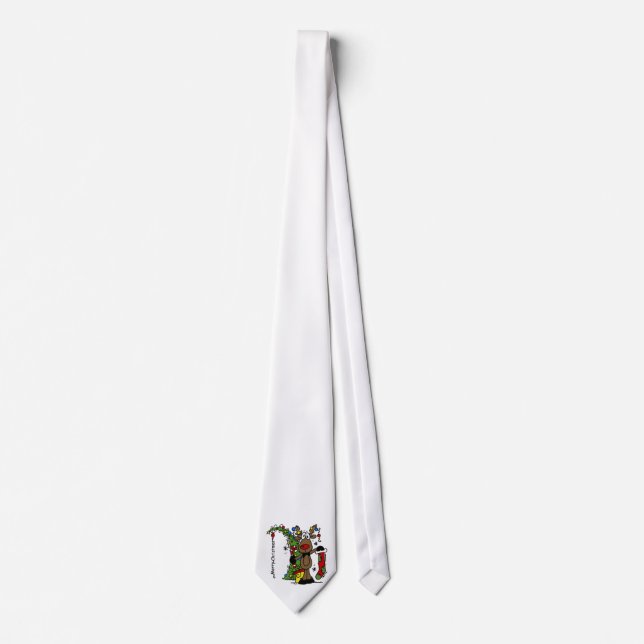 Merry Christmas Reindeer Neck Tie (Front)