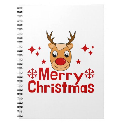 Merry Christmas Reindeer Notebook