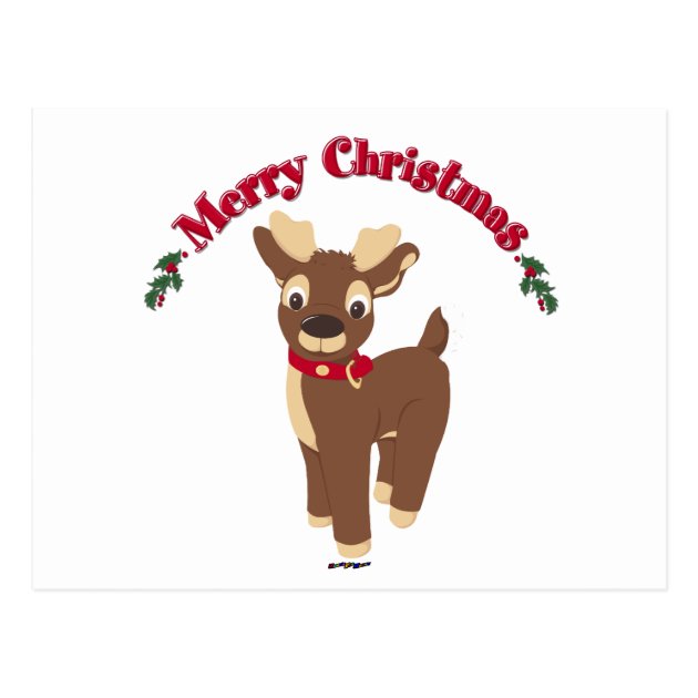 Merry Christmas Reindeer Postcard