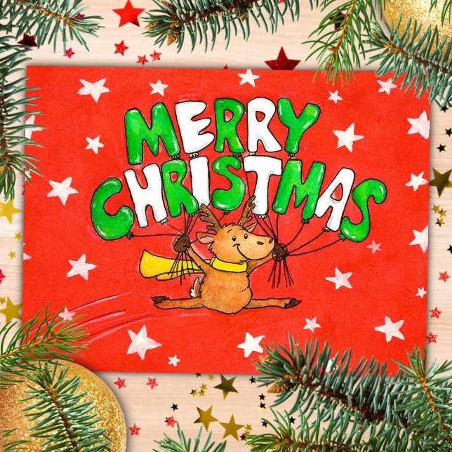 Merry Christmas Reindeer postcard by Nicole Janes (Creator Uploaded)