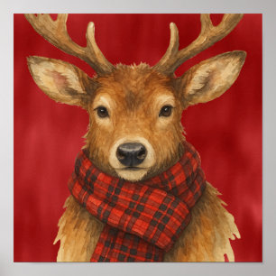 Merry Christmas Reindeer Poster
