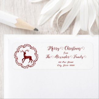 Merry Christmas Reindeer Red and White Cute Nordic