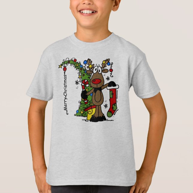 Merry Christmas Reindeer T-Shirt (Front)