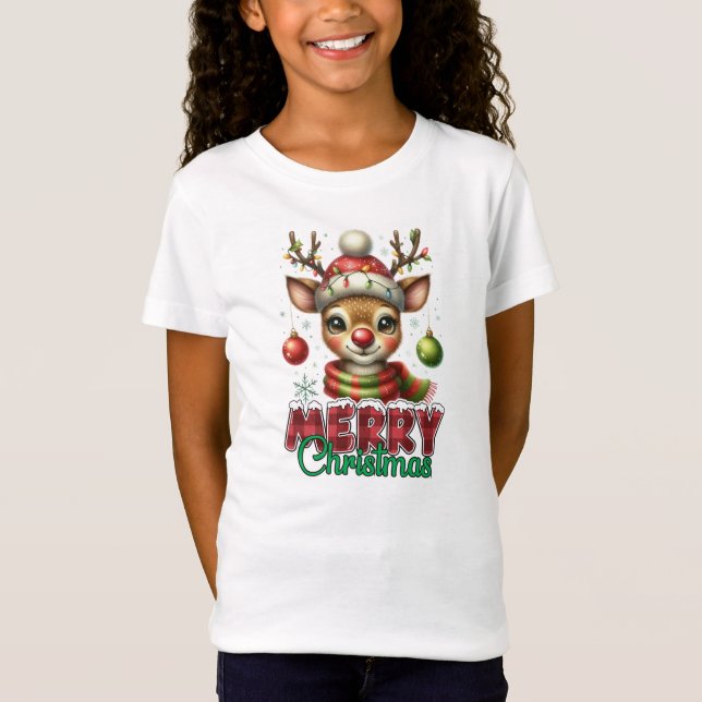 Merry Christmas Reindeer T-Shirt (Front)