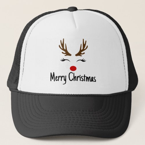 Merry Christmas Reindeer Trucker Hat