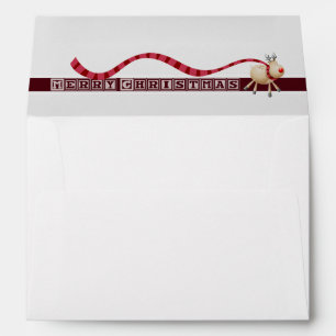 Merry Christmas Reindeer with Long Scarf Envelope