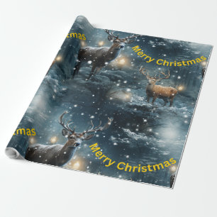 Merry Christmas Reindeer Wrapping Paper