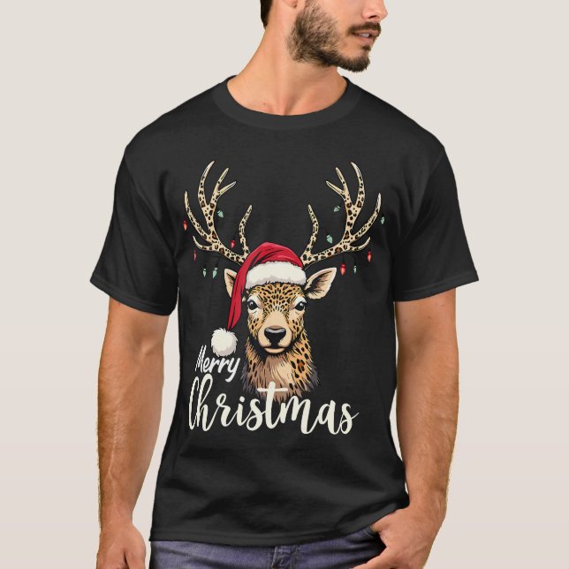 Merry Christmas Reindeer Xmas Family Festivities L T-Shirt (Front)