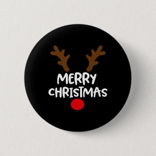 Merry Christmas Reindeer Xmas Family Matching Men  Button
