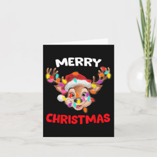 Merry Christmas Reindeer Xmas Family Matching Men Card