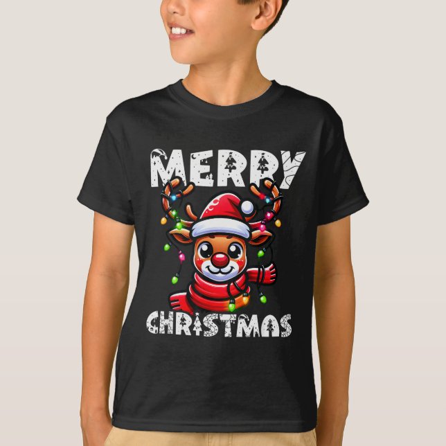Merry Christmas Reindeer Xmas Family Men Women 202 T-Shirt (Front)